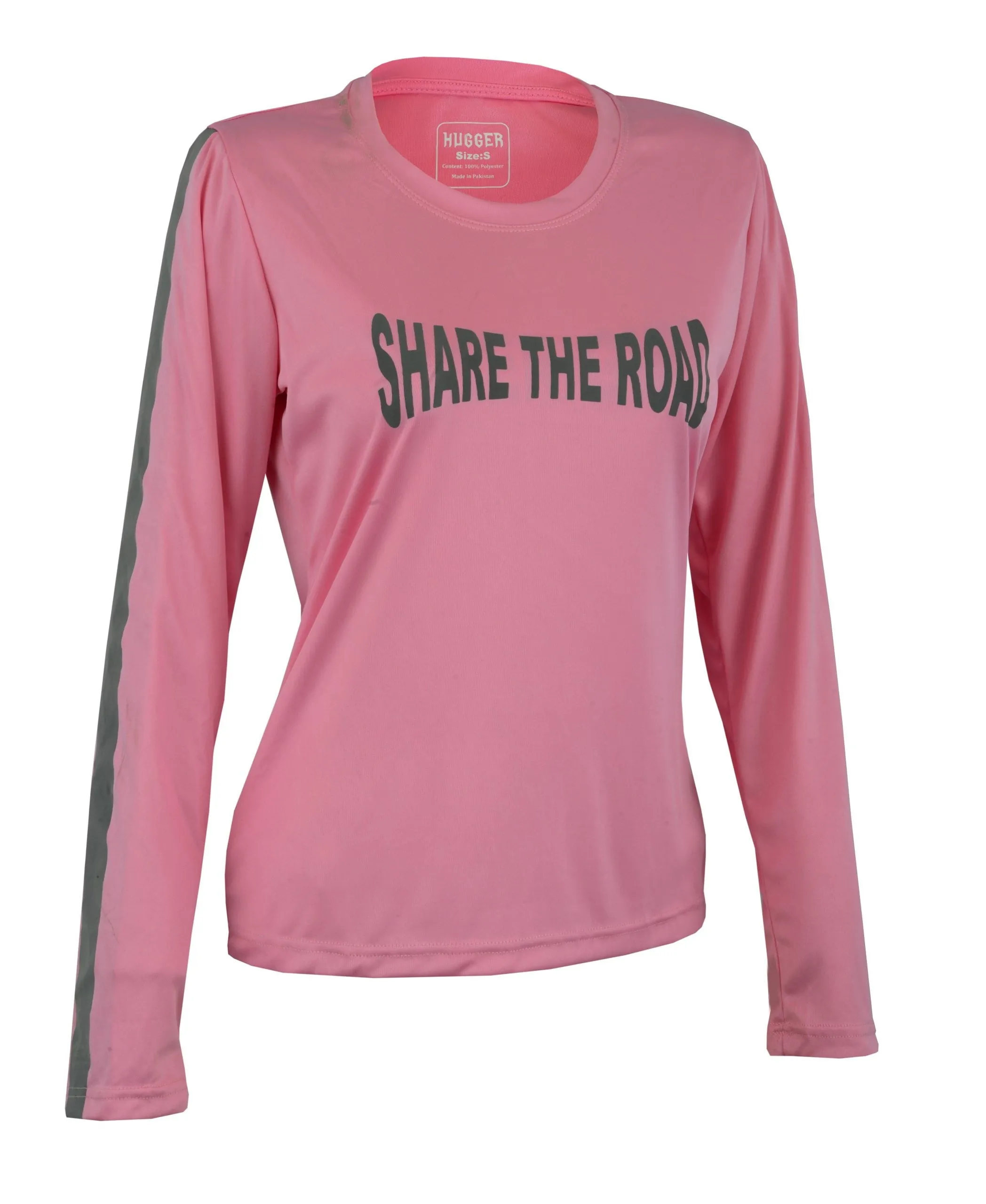 Women's High Visibility Dri Fit Polyester Shirt for Motorcycle Riding, Walking/Running, and Cycling