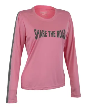Women's High Visibility Dri Fit Polyester Shirt for Motorcycle Riding, Walking/Running, and Cycling