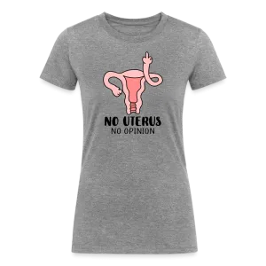 Women's 'No Uterus, No Opinion' Tri-Blend Tee: A Sassy Statement for Feminist Fashion