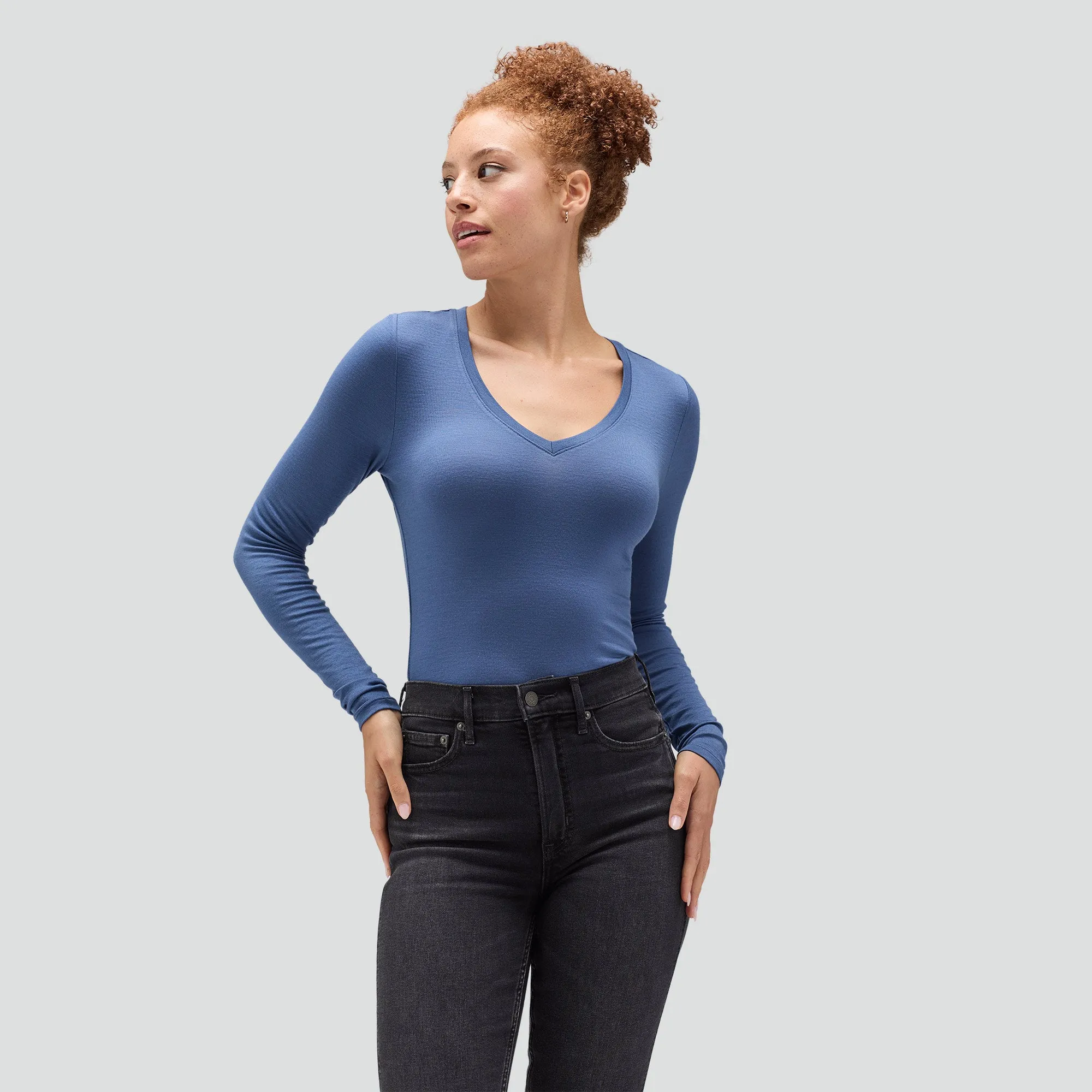 Women's Slim Merino Long Sleeve V-Neck