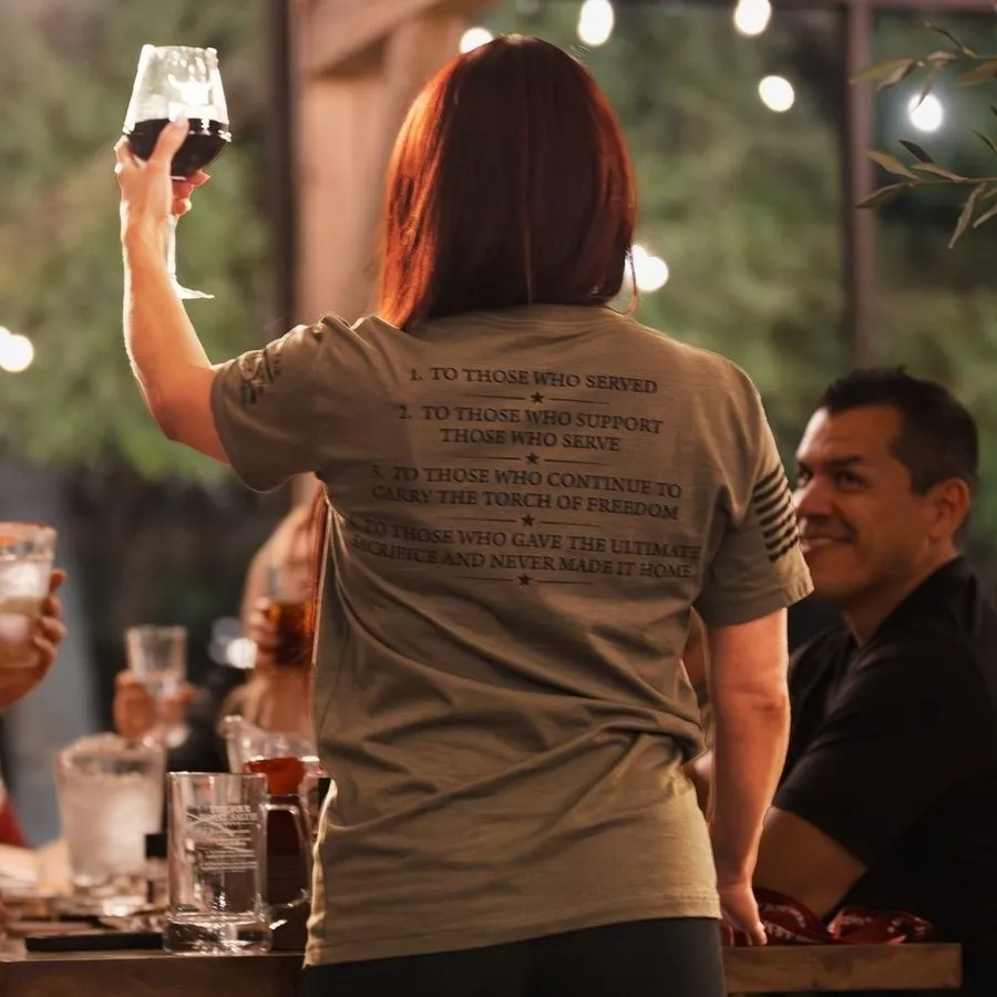 Women's The Four Toast Salute Boyfriend Fit T-Shirt - Military Green