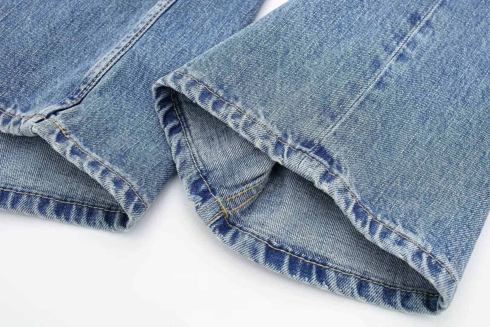 Women's Vintage Mid Waist Straight Leg Jeans with Lace Up Style | Perfect for All Seasons