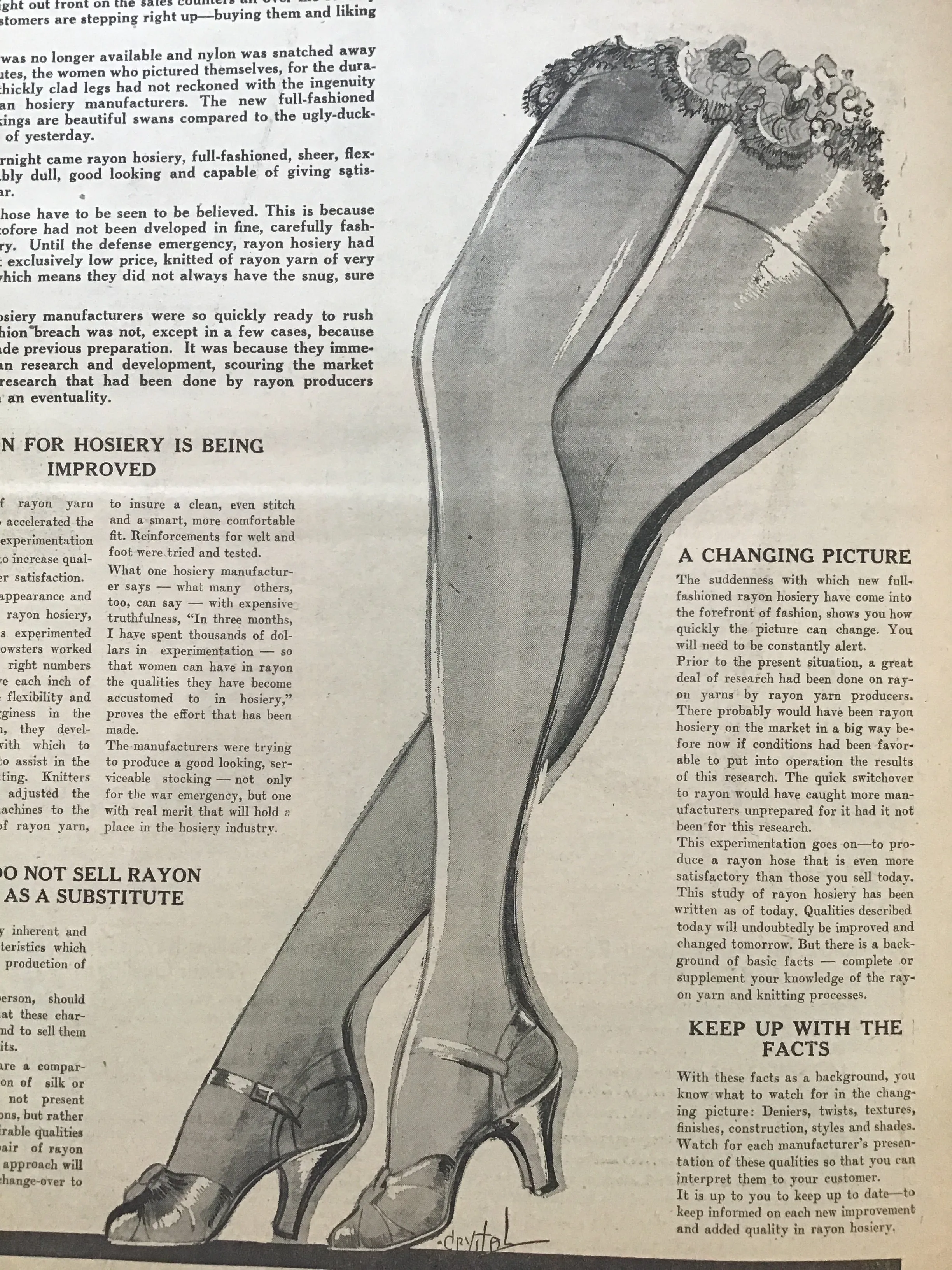 Women's Wear Daily : Selling Rayon Hosiery