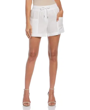 Women's Wide Leg Drawstring Linen Short